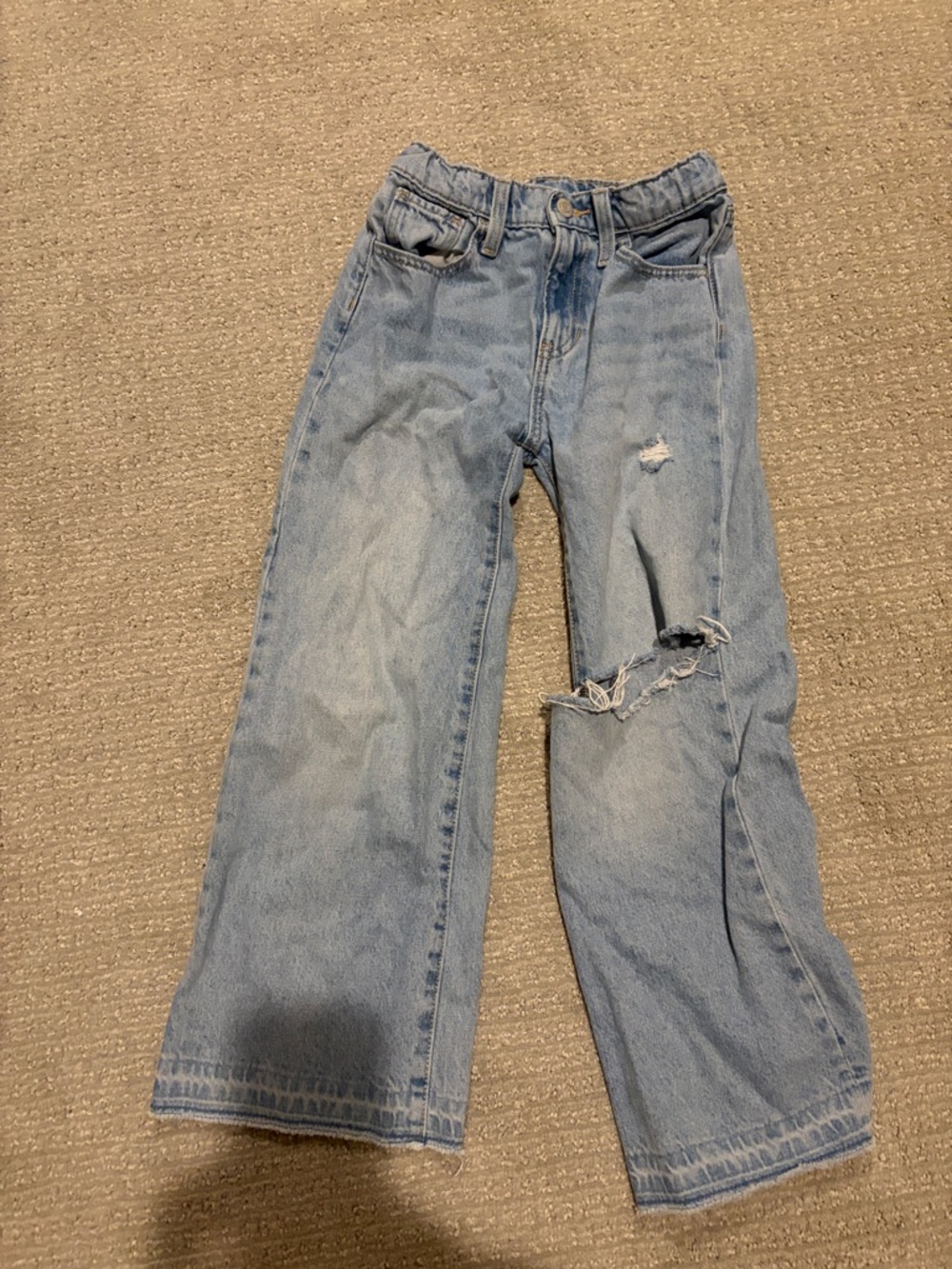 Old Navy Light Blue Distressed Wide-Leg Jeans